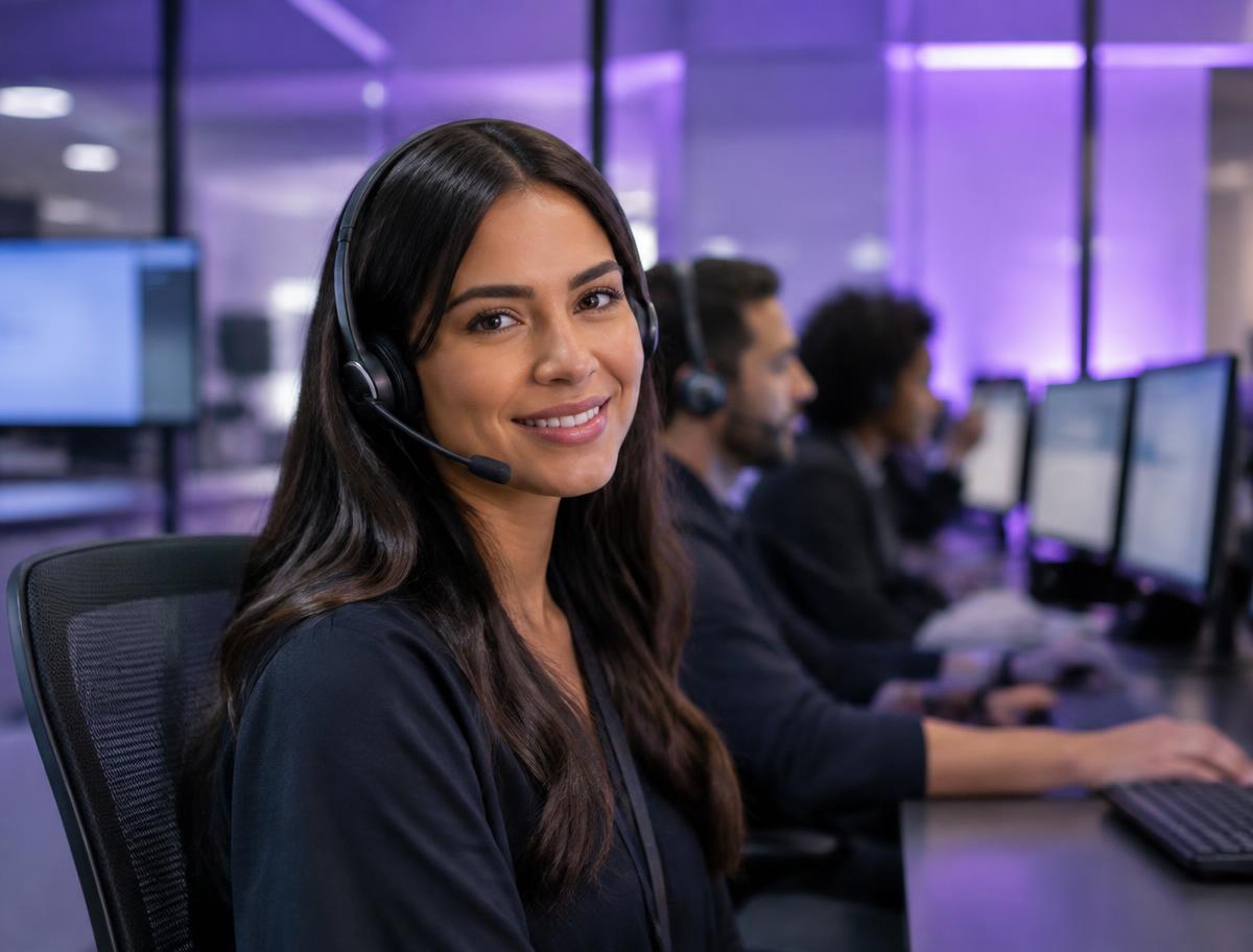 Atendente Guardian com headset